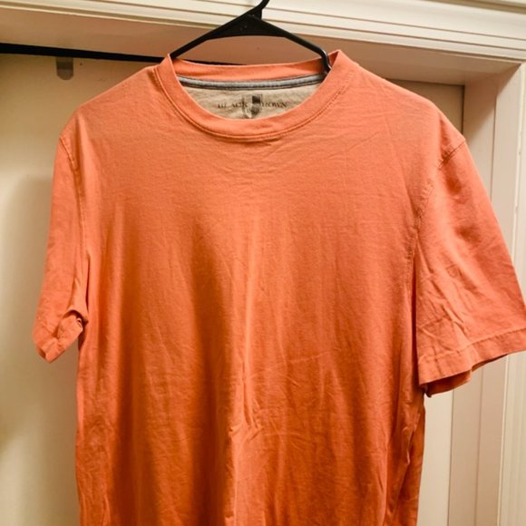 Black Brown Men's Medium Soft Tee V-Neck Orange - Picture 1 of 3